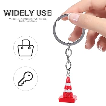Amazon.com: Mini Traffic Cone Keychain - Cute Alloy & Resin